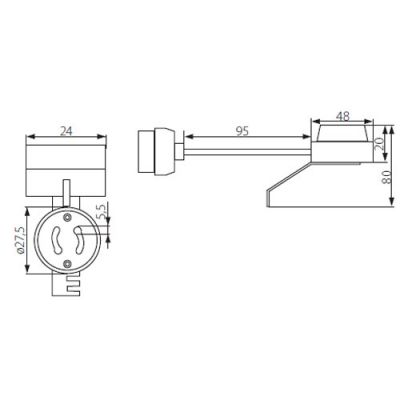 GU10 / GZ10 Keramikfassung mit Kabel und Abstandshalter - 1