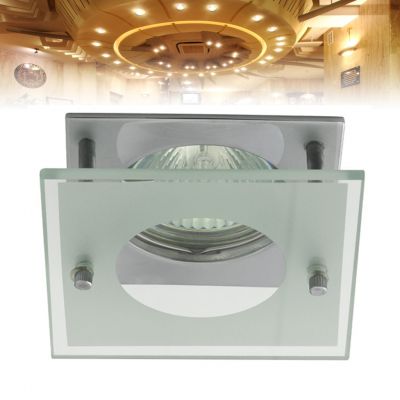 quadratischer Deckeneinbaustrahler für LED / Halogenlampen Sockel GX5.3 - 1