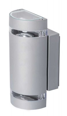 runde innen aussen Fassadenleuchte, Wandleuchte, Leuchte IP44, up/down, grau - 0