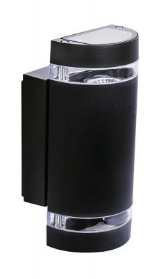 runde innen aussen Fassadenleuchte, Wandleuchte, Leuchte IP44, up/down, schwarz - 1