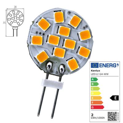 LED-Lampe G4 1,2W 12V 3000K SMD LED Leuchtmittel Ledlampe - 1