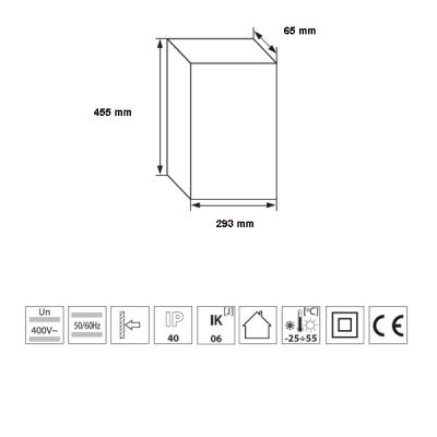 Verteiler mit DIN-Schiene Schaltkasten Verteilerschrank 36 Module 293x455x65 mm - 1