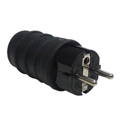 Hermetischer Feuchtraum Schutz Netzstecker, schwarz - 0