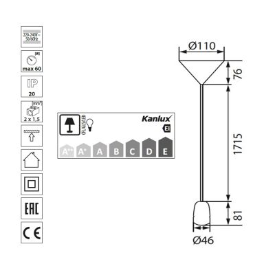 Hängelampe, Pendelleuchte, Schnurpendel, Lampenfassung, Porzellan, grün, E27 - 1