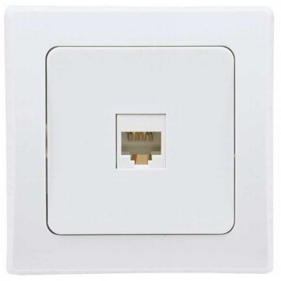 RJ45 Dose für ISDN & Cat.5 inkl. Rahmen, UP, weiß - 0