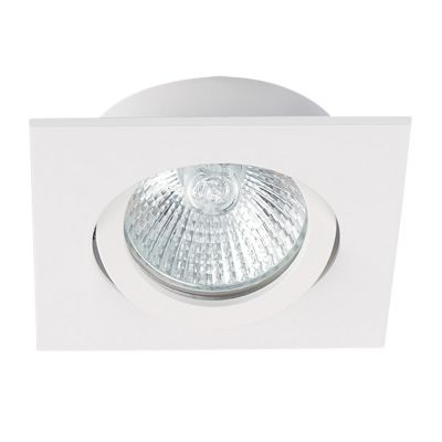 Deckeneinbaustrahler quadratisch weiss, für LED / Halogenlampen Sockel GX5.3 - 1