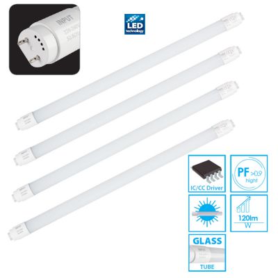 18W LED Röhre Leuchtröhre, LED Lampe Stabform 120cm 6500K Tageslicht kaltweiss V3 - 0