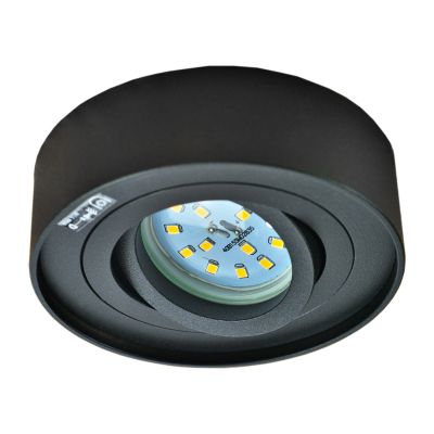 Deckeneinbaustrahler schwarz rund für LED / Halogen Deckeneinbauring - 0