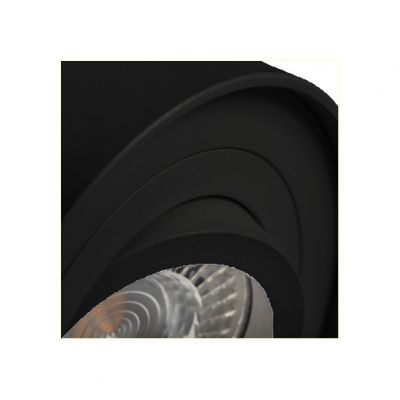 Deckeneinbaustrahler schwarz rund für LED / Halogen Deckeneinbauring - 1