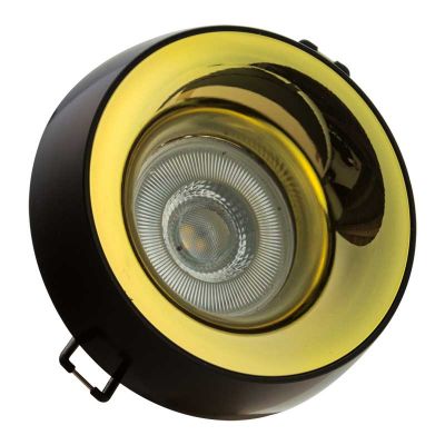 Einbaustrahler Elnis Deckeneinbau Leuchte Lampe Einbau-Downlight schwarz gold - 0