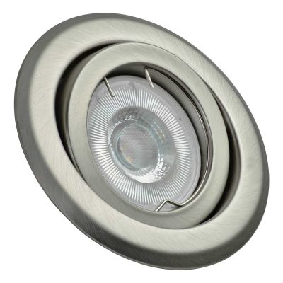 Halogen/LED Einbaurahmen MR-16, GU10 Gx5,3 - mattchrom Einbauspot, Einbaustrahler - 0