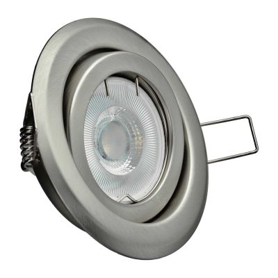 Halogen/LED Einbaurahmen MR-16, GU10 Gx5,3 - mattchrom Einbauspot, Einbaustrahler - 1