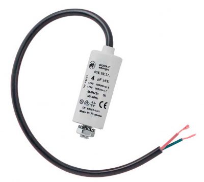 4 uF Motorkondensator Betriebskondensator 4 mF mit Kabel Kondensator - 0