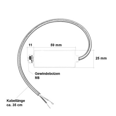 4 uF Motorkondensator Betriebskondensator 4 mF mit Kabel Kondensator - 1