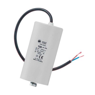 100 uF Motorkondensator Betriebskondensator 100 mF mit Kabel Kondensator - 0