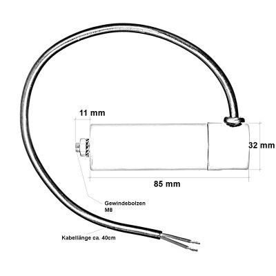 5 uF Motorkondensator Betriebskondensator 5 mF Kondensator Kabelanschluss Alubecher - 1