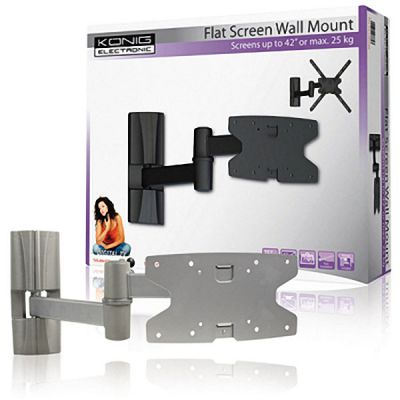 3-Wege Univ. Wandhalterung f. LCD/Plasma TV Geräte 51-107cm, Silber - 1